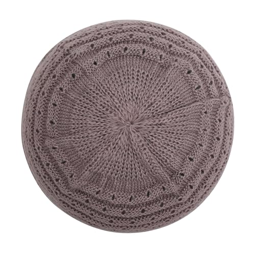 ZLYC Crochet Slouchy Beanie for Women Soft Lightweight Skull Cap - color: Plain Gray