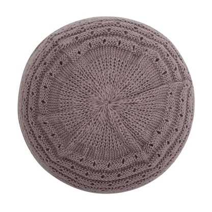 ZLYC Crochet Slouchy Beanie for Women Soft Lightweight Skull Cap - color: Plain Gray