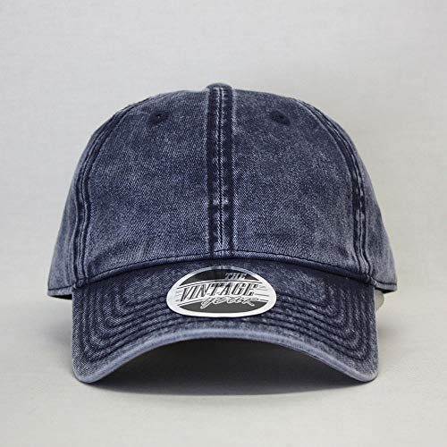 Heavy Washed Coated Canvas Wax-Look Adjustable Low Profile Men Women Baseball Cap - color: Snow Washed Navy