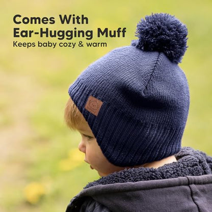 KeaBabies Baby Beanies, Winter Baby Hats for Boys, Girls (Navy, 6-36M) - color: Navy