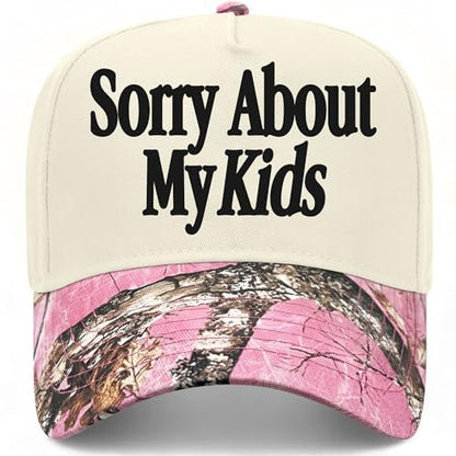 BROTHER TRUCKERS Sorry About My Kids Hat - color: Pink Tree Camo/Natural