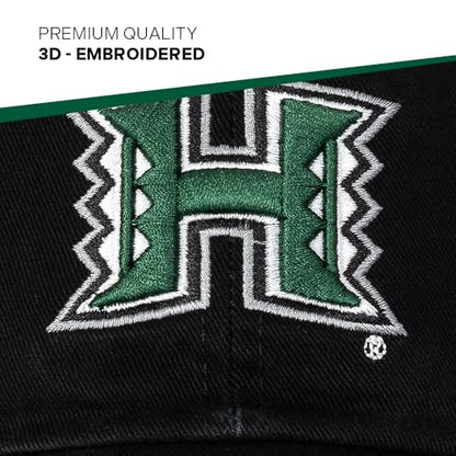 Desert Cactus University of Hawaii Embroidered Baseball Hat Cap - color: Black