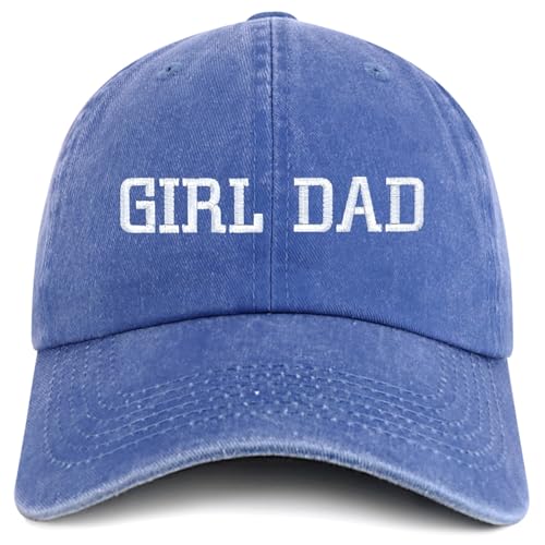 Trendy Apparel Shop Girl DAD Embroidered Unstructured Pigment Dyed Cotton Baseball Cap - color: Royal