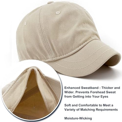 Loneshark Short Brim Baseball Cap for Running Small Bill Umpire Hat - color: Beige
