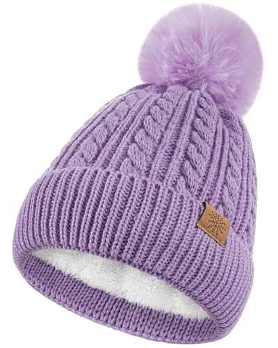 Toddle Winter Hat - Knit Toddle Beanie Kids Beanie Kids Winter Hat Girls - color: Purple