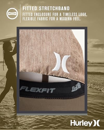 Hurley Mens Baseball Cap Moisture-Wicking Flexfit Curved Bill Fitted Hat - color: Brown, size: Small-Medium