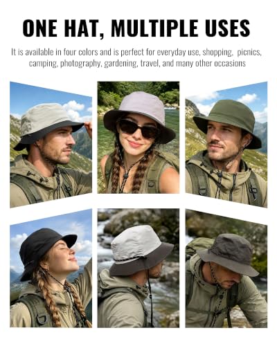Clakllie Reversible Packable Boonie Fishing Hat UV Protection Sun Beach Hat - color: Bk2601-purpledarkgray