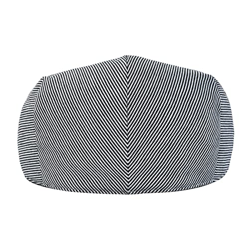 STARANCE Men Thin Cotton Gatsby Newsboy Cap - color: Black Stripe, size: 7 1/2
