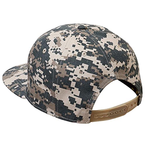 Falari Wholesale 12 Pack Snapback Hat Cap Hip Hop Style Flat Bill Blank Solid Color Adjustable Size - color: 12-pack Digital Camouflage