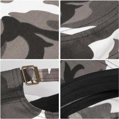 Initlove Cadet Army Cap Military Unisex Flat Top Hat for Men Women - color: Camo Grey