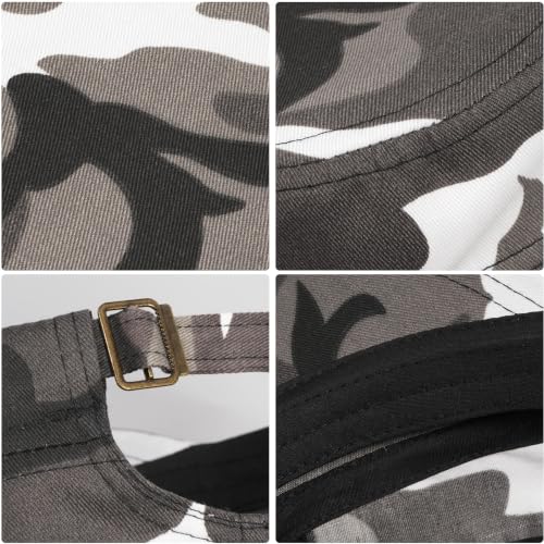 Initlove Cadet Army Cap Military Unisex Flat Top Hat for Men Women - color: Camo Grey