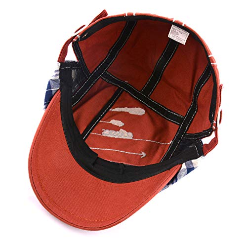 M MOACC Men Beret Hat Cotton Adjustable Newsboy Hats Cabbie Gatsby Cap Driving Flat Caps - color: Hat-t3-burgundy