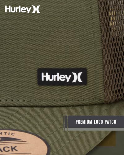 Hurley Men's Caps - H2O-Dri League Baseball Caps for Men with Snapback Closure - Classic Mens Trucker Hats (S-XL) - color: Olive