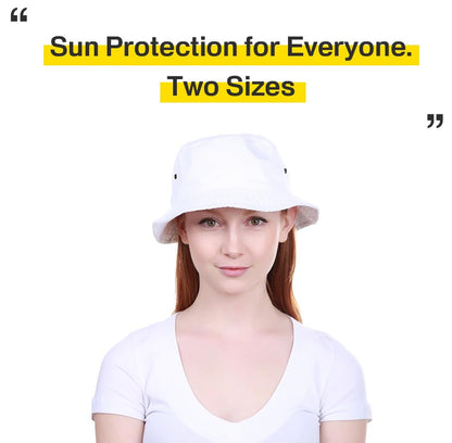 KBETHOS® 100% Cotton Washed Bucket Hat - color: 1. White, size: Large-X-Large