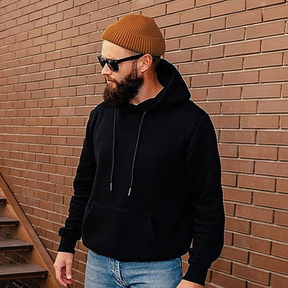 ROYBENS Swag Wool Knit Cuff Short Fisherman Beanie for Men Women Winter Hat - color: 1pcs-camel
