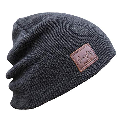 Grace Folly Knit Beanie Hat Cap for Men or Women - color: Charcoal