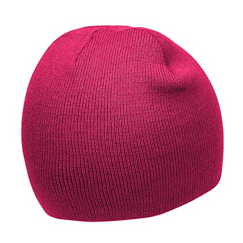 TOP HEADWEAR Cuffless Beanie for Men Women, Unisex Short Beanies Skull Cap - color: Magenta