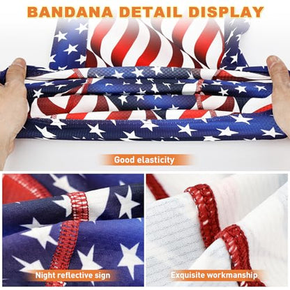 YANIKY Bandanas Skull Caps for Men, Women Skull Cap Helmet Liner Dew Rags - color: Colorful American Flag