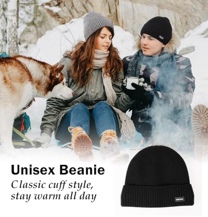 Wmcaps Fleece Lined Beanie Warm Winter Knit Hat for Men Women Cold Weather - color: Blue