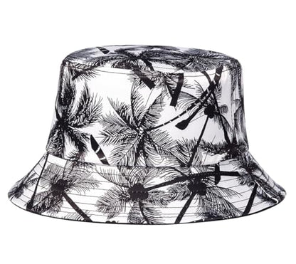 Quanhaigou Unisex Sun Hats, Fashion Beach Bucket Hat for Men Women,Summer Outdoor Boonie Cap Breathable Packable - color: Coco Black White