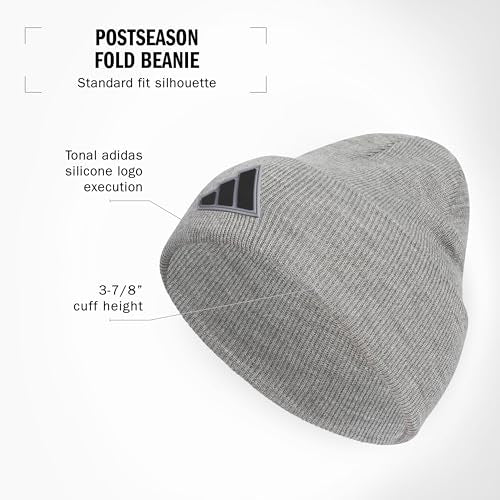 adidas Men's Wide Cuff Slouchy Beanie - color: Heather Grey/Grey/Black/Post Season, size: One Size