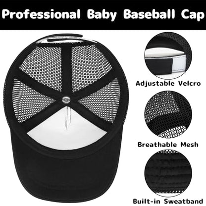 Olreco Baby Baseball Cap Toddler Baseball Hat with Mesh Infant Hat for Baby Boy Hats Toddler Ball Cap Kids Trucker Hats Girls - color: Black, size: 0-12 Months