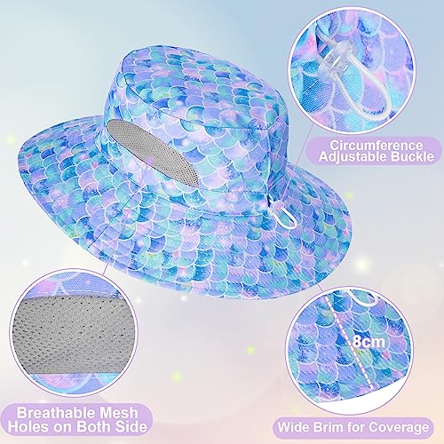 ICOSY Kids Sun Hat, UPF 50+ Girls Beach Hat for Toddler Kids - color: Blue