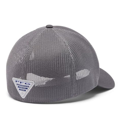 Columbia Unisex PFG Patch Mesh Ball Cap - color: Shark/City Grey/Redfish Shine, size: Large-X-Large