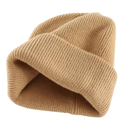 Connectyle Thick Cuffed Beanie for Men & Women Double Layer Knit Winter Hat Acrylic Watch Hat Warm Stocking Skull Cap - color: Khaki