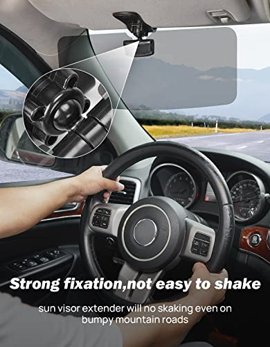 JOYTUTUS Polarized Sun Visor Extender for Full-Size SUVs and Sedans, Universal UV400 Car Visor Extension Anti-Glare Easy to Install, Protect from Glare/UV Ray/Stray Light - size: Medium 15"*6"