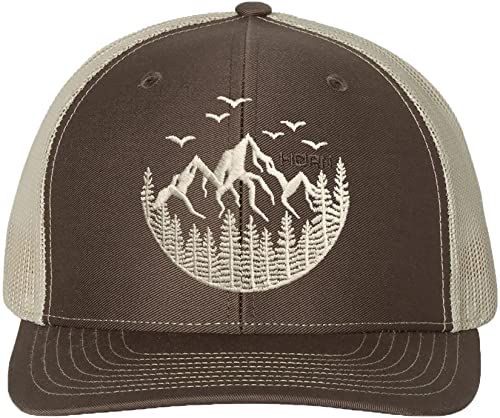 HORN GEAR Trucker Hat - Mountain Hat Edition - color: Brown/Khaki