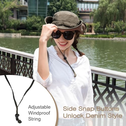 Bucket Hat UV Protection Sun Hat, Boonie Fishing Safari Hats for Outdoors - color: Camel