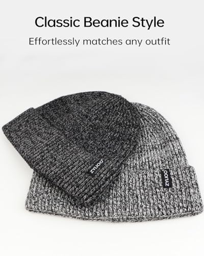 Zylioo XXL Beanie for Men,Big Head Winter Knit Hat,Stretch Warm Skull Cap - color: Mix Gray, size: XX-Large-3X-Large