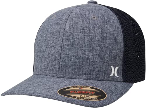 Hurley Mens Mini Icon Mesh Panel Fitted Trucker Baseball Cap - color: Obsidian, size: Large-X-Large