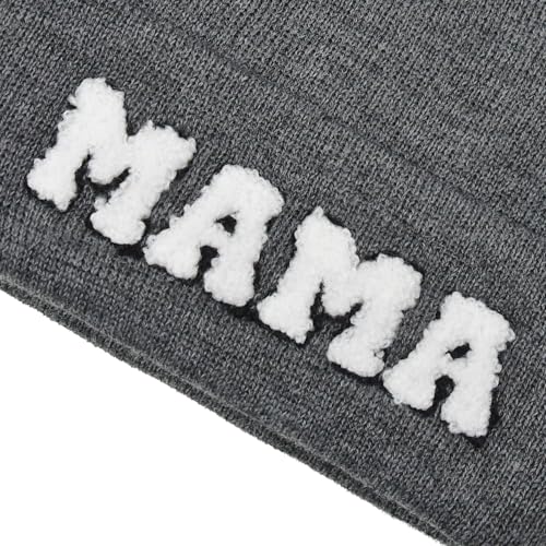 ZOORON Beanie for Men Women Warm Winter Hat Unisex Soft Knit Cuffed Beanie - color: 1pack-mom-grey