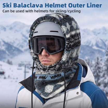 Ski Mask Balalclava Windproof Face Mask Warm Fleece Neck Cover for Cold Weather Helmet Hood for Men & Women - color: Fair Isle