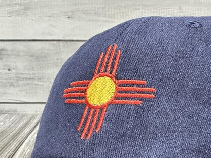 America State City Flag Hats - color: New Mexico Flag (Washed Navy Blue)
