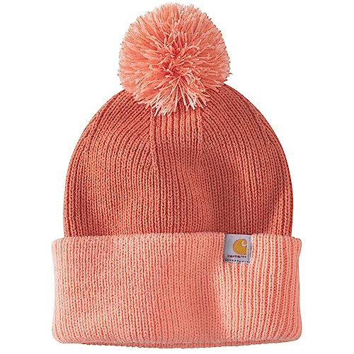 Carhartt Women's Knit Pom-Pom Cuffed Beanie - color: Apricot Cider