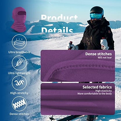 YESLIFE Summer Balaclava Ski Mask for Men&Women, Face Mask - color: Purple