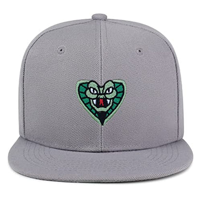 Snake Hip-Hop Snapback Hat Embroidered Baseball Cap Cobra - color: 02. Light Grey