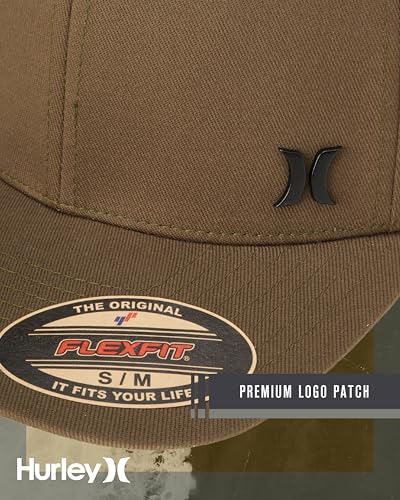 Hurley Mens Curved Brim Flexfit Baseball Cap - color: Medium Olive, size: Small-Medium