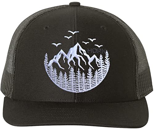 HORN GEAR Trucker Hat - Mountain Hat Edition - color: Black/Black