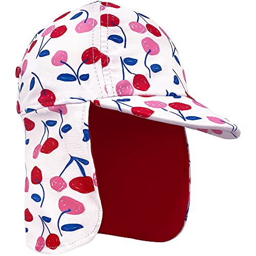 Kids Legionnaires Hat, UPF 50+ Sun Protection Swim Cap Flap Hat for Kids, Quick Drying Sun Hat for Beach Seaside - color: Uv-cherry, size: 4-6 Years