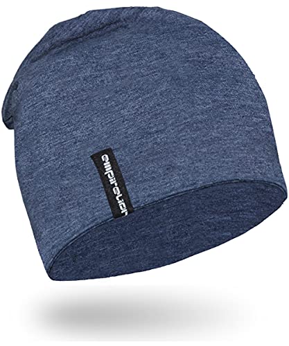 EMPIRELION Mens Running Beanie Hat, 9" Lightweight Helmet Liner Skull Cap - color: Steel Blue Mel.