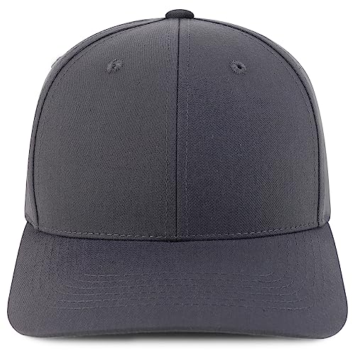 Trendy Apparel Shop Structured High Profile 6 Panel Curved Bill Snapback Baseball Cap - color: Charcoal