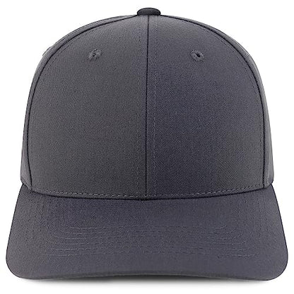 Trendy Apparel Shop Structured High Profile 6 Panel Curved Bill Snapback Baseball Cap - color: Charcoal