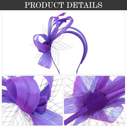 Fascinators Hats for Women, Fascinator Headband Tea Party Hat - color: Purple