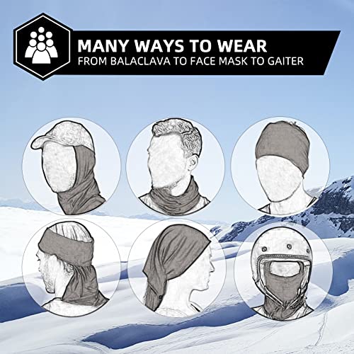ROCKBROS Windproof Thermal Balaclava Ski Mask for Men and Women Cycling - color: Light Gray & Dark Gray