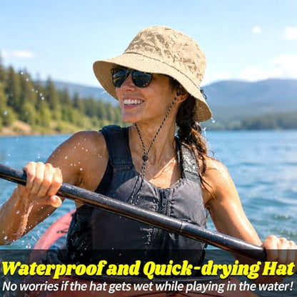 NPQQUAN Sun Bucket Hats for Woman Men Lightweight Sun Hat Packable Foldable - color: (Orange)