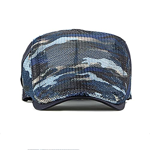Newsboy Men's Hat Camo Cotton Classic Adjustable Cap Flat Soft Hunting Golf - color: Camo Green
